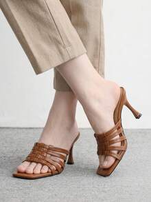 CUCCOO BIZCHIC Simple And Generous, Fashionable And Versatile, Casual Workplace Commuter Women's High-Heeled Sandals - Brown - View 3