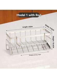 1pc Rust Proof Kitchen Sink Storage Rack With Towel Bar And Drip Tray, Anti Slip, Can Store Sponge, Suitable For Kitchen Sink, Rust Proof Carbon Steel Material Kitchen Sink Storage Accessories - Multicolor - View 11