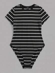 SHEIN BASICS 女款連身衣 夏季女裝套裝 - 黑色 - 查看 6