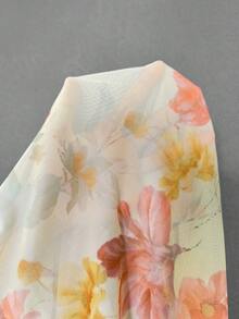 Solflare Conjunto de 2 piezas para mujer talla grande, vestido camisola de color liso y cárdigan con estampado floral, estilo casual, elegante, lindo y de hada, para uso diario y vacaciones, blanco y amarillo mantequilla, otoño - Multicolor - Ver 8