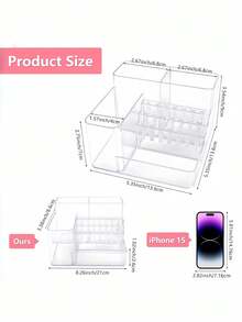 Nail Art Tool Organizer Transparent Plastic Portable Storage Box For Drill Bits Files Brushes Holders Manicure Salon Home Use Sponge Container Rectangular Clear Case - View 5