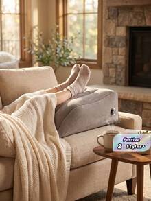 1/2PCS Inflatable Leg & Knee Relief Support Cushion - Wedge Pillow Gently Elevates Legs To Relax Muscles & Comfort Swelling - Light Grey - View 1
