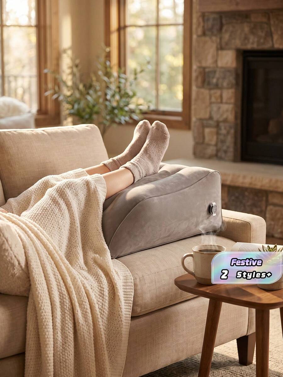 1/2PCS Inflatable Leg & Knee Relief Support Cushion - Wedge Pillow Gently Elevates Legs To Relax Muscles & Comfort Swelling - Light Grey - View 1