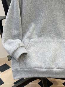 SHEIN Teen Boys Casual Loose Comfortable Versatile Solid Color All-Match Sweatshirt - Grey - View 9