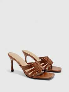 CUCCOO BIZCHIC Simple And Generous, Fashionable And Versatile, Casual Workplace Commuter Women's High-Heeled Sandals - Brown - View 6