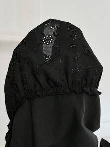 Boho Mama Umstandsmode elegantes lässiges Kleid mit Spitzenbesatz, gerafft, mit Bindeband vorne, für Fotoshootings, schwarz, Sommer - Weiss - Übersicht 10