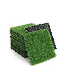 6 30cm X 30cm Interlocking Artificial Lawn Tiles, Detachable Terrace Decorative Grass Mat, Pet-Friendly Synthetic Lawn Carpet, Suitable For Balcony, Garden, Apartment Passage - 30*30 - View 8