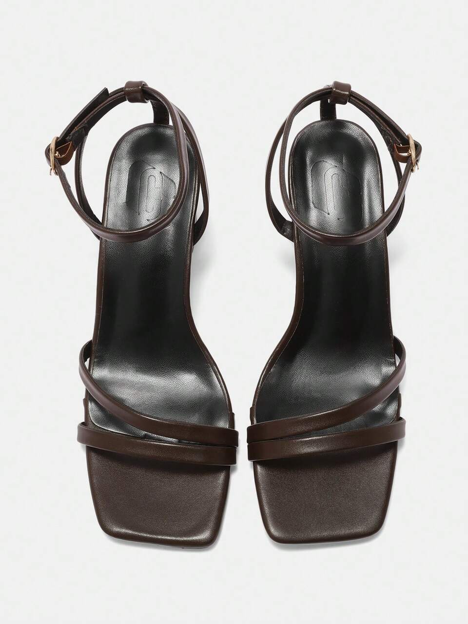 CUCCOO CURVES Plus Size Fashion Black Strap Classic Comfortable Ankle Strap High Heel Sandals For Christmas Wide Fit