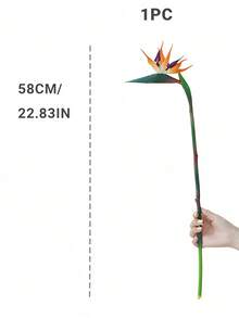 1/2/5PCS 58cm/22.8in Artificial Bird Of Paradise Flowers, Soft Silicone Realistic Stems, Fade-Resistant Lifelike Petals, Ideal For Vase Centerpiece, Living Room, Office, Wedding, DIY Craft Arrangement, Home Decor - Multicolor - View 3