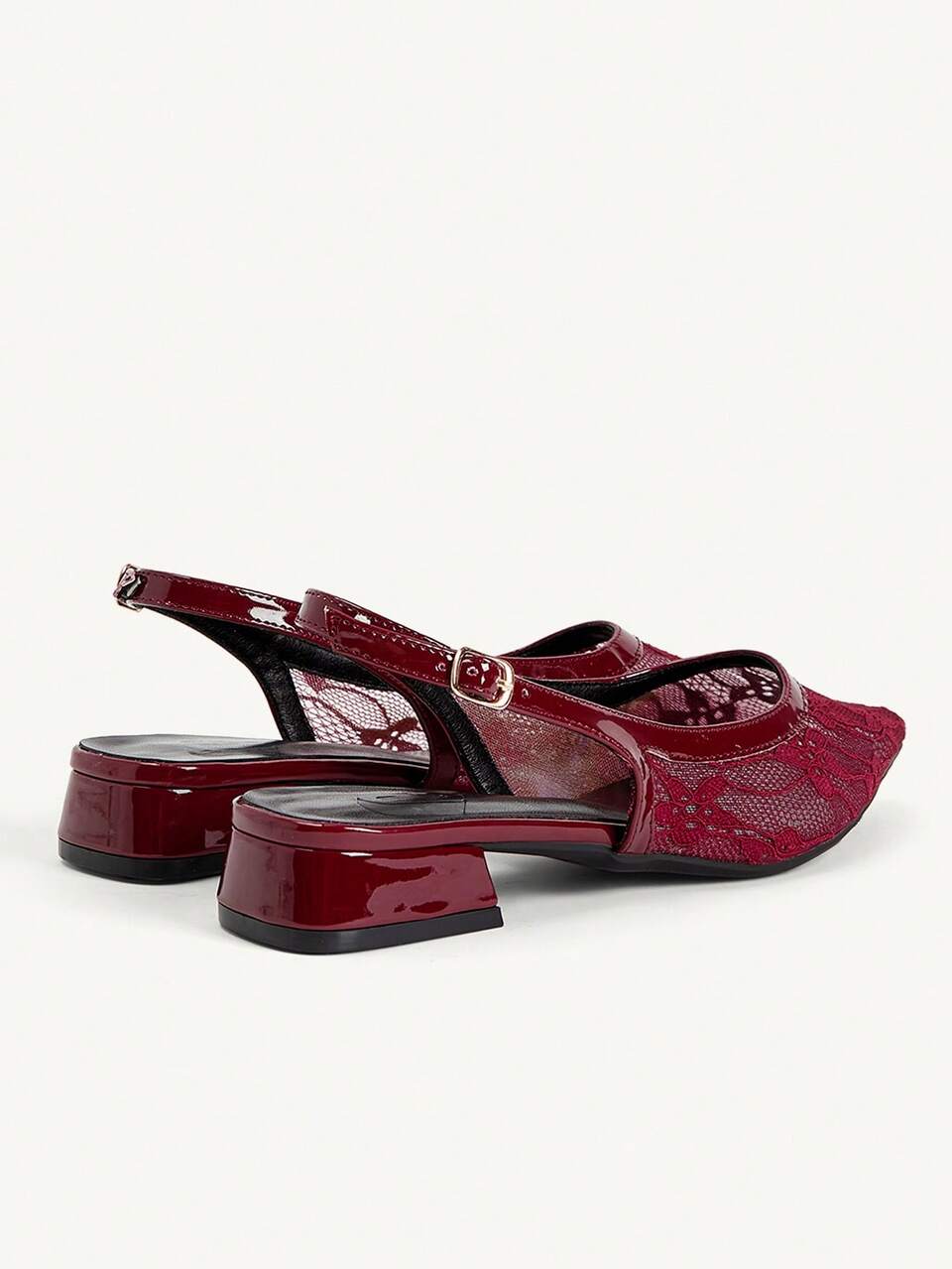 CUCCOO CHICEST Ladies Spring And Summer Burgundy Pointed Sunflower Spring And Summer New Elegant Mesh Back Strap Flat Shoes