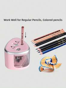 1pc Double Hole Pencil Sharpener For 6-12mm Pencils Student Office Pencil Sharpener Supplies Students,Electric Pencil Sharpener Available In Three Colors - multicolor - View 5