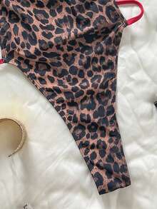 Swim SXY Maillot de bain une pièce sexy pour femme avec imprimé animal, dos échancré, tenue de plage pour la Saint-Valentin, le Nouvel An, les fêtes et les vacances, printemps et été - Rouge - Voir 8