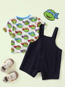 TEENAGE MUTANT NINJA TURTLES | SHEIN 男嬰圓領短袖T恤與吊帶短褲套裝 Teen MUTANT TURTLES - 彩色 - 查看 2