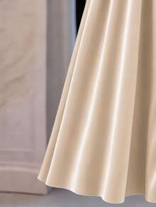 GlowEve CURVE Plus Size Summer New Satin V-Neck Sleeveless Waist Tie Belt Elegant Casual Fashion Commuter Women's Dress - Apricot - View 6