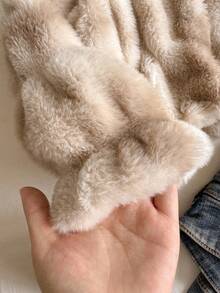 SHEIN Girls' Fashion Pink Fur Trim Vest, Elegant Casual Commuter Outerwear For Autumn/Winter - Multicolor - View 5