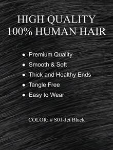 Ultra Thin Weft Hair Extension,Genius Weft Hair Extensions,10-18inch,40G/Pack,S01 Jet Black,Sew In Hair Extensions,Hand Tied Weft Extensions,Soft And Smooth Texture,Hand Washable,Adds Volume & Length,Natural Straight Hair For Women,For Everyday - S01 - View 2