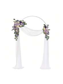 Half Moon Wedding Arch Stand PVC Curved Balloon Arch Frame Kit With Stable Water Fill Bases, Reuse Backdrop Arch For Wedding Ceremony, Birthday Party, Gender Reveal, Anniversary, Indoor Outdoor Floral Balloon Photo Background Decoration For All Event - White - View 5