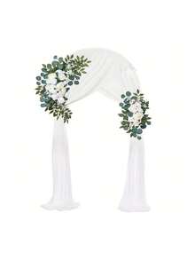 Half Moon Wedding Arch Stand PVC Curved Balloon Arch Frame Kit With Stable Water Fill Bases, Reuse Backdrop Arch For Wedding Ceremony, Birthday Party, Gender Reveal, Anniversary, Indoor Outdoor Floral Balloon Photo Background Decoration For All Event - White - View 6