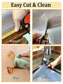 1 Roll, Cabinet Liner, Suitable For Cabinets, Drawers And Refrigerators, Easy To Clean, Waterproof, Oil-Proof, Moisture-Proof, Dust-Proof, Kitchen Countertop Pad, Furniture Cabinet Drawer Organizer, Home Decor, Party & Christmas Storage - Multicolor - View 9