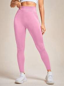 SHEIN Velisys Women's Letter Print Seamless High Elasticity Sports Leggings - Multicolor - View 7