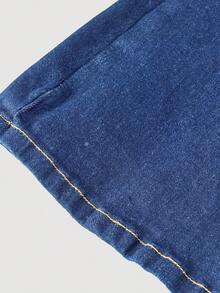 SHEIN Girlism Teen Girl Flare Jeans Suitable For Summer Daily Casual Wear - Medium Wash - View 4