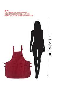 Adjustable Multi-Pocket Double-Sided Polyester Art Apron, Wear-Resistant Workwear For Kitchen, Bakery, Coffee Shop And Photography, Versatile Practical Apron For Home And Various Commercial Scenarios - Multicolor - View 4