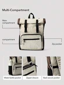 OutZeal 20L Large Capacity Outdoor Foldable Backpack Water-Resistant Lightweight Nylon Multi-Compartment Multi-Pocket For Hiking Camping School Travel - Beige - View 3