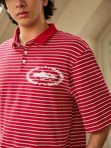 Whitmere Men's Summer Thin Striped Half-Placket Short Sleeve Casual Polo Shirt - Multicolor - View 7