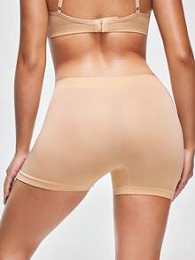SHEIN Pantalones cortos antiexposición sólidos - Albaricoque - Ver 3
