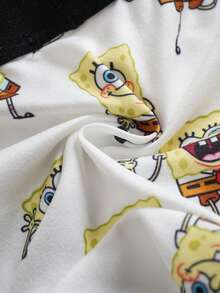 SpongeBob SquarePants | SHEIN Set de 3 calzoncillos tipo bóxer cómodos con cinta de contraste y diseño de dibujos animados lindos para niños pequeños - Blanco - Ver 6