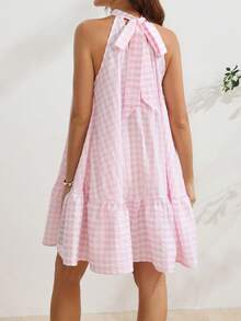 SHEIN Striped Sleeveless Spaghetti Strap Flared Dress - Multicolor - View 2