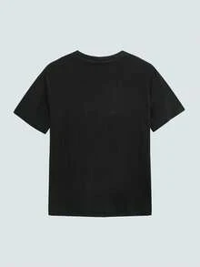 Modcrash Kaos Kasual Pria Ukuran Besar dengan Motif Grafis Sederhana, Leher Bulat, Lengan Pendek, Mudah Dipadukan, Hadiah Terbaik untuk Teman - Hitam - View 4