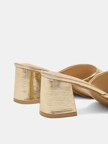 CUCCOO CURVES Plus Size Women's Simple Classic Design Bund Sandals For Christmas Wide Fit - Gold 511 - View 9