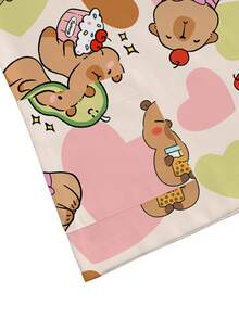 PopScrub Atasan Seragam Kerja Perawat/Dokter Lengan Pendek Leher V dengan Dua Kantong dan Motif Capybara Lucu, Seragam Pemeriksaan Kesehatan, Bedah, Kecantikan, Ahli Gizi, dan Laboratorium - MultiWarna - View 4