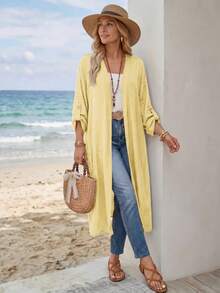 EMERY ROSE Women Coats Winter Fall Tops Fall Women Outfits Fall Outfits Office Wear Going Out Outfits - Yellow - View 3