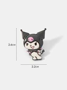 HELLO KITTY AND FRIENDS | SHEIN New Creative Cartoon Pattern Printing Brooch, IP Joint Design, Lovely Personalized, Simple And Generous, Can Also Be Used As Accessories, Suitable For - Black and White - View 9