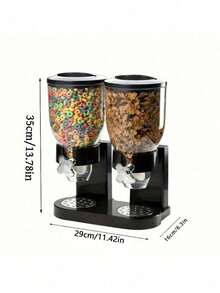 1pc Cereal Dispenser, Single/Double Cup Dry Goods Storage Container, Oatmeal, Nut And Candy Dispenser, Cereal Storage Box, Suitable For Office, Home, Party And Other Occasions. - Multicolor - View 11