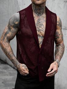 SLATEMANN 男士素色休閒百搭日常穿著上衣 - 酒紅色 - 查看 3