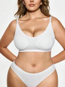 SHAPORA 3件裝素色大尺碼無縫內衣 - 彩色 - 查看 3