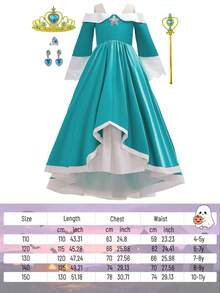 MINKOJA MINKOJA Princess Costume For Girls Birthday Party Ball Gown Kids Carnival Cosplay Dress Up Outfit Halloween Easter Game Role-Playing Children Fancy - Green - View 2