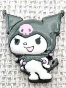 HELLO KITTY AND FRIENDS | SHEIN New Creative Cartoon Pattern Printing Brooch, IP Joint Design, Lovely Personalized, Simple And Generous, Can Also Be Used As Accessories, Suitable For - Black and White - View 15