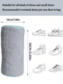 1PC Semi Closed Shoe Washing Bag - Specialized Portable Machine Washable Mesh Laundry Bag For Travel, Prevents Shoe Deformation In Washer Dryer - Multicolor - View 3