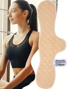 5/10 Pcs Extended Bra Pads, Washable Reusable Sweat-Absorbing Inserts For Sports Bras, Moisture-Proof Breast Support Accessories For Women's All-Season Outdoor Activities. - Multicolor - View 1