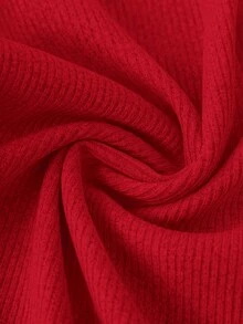 SHEIN BASICS 休閒純色針織修身大尺碼背心 - 紅色 - 查看 5