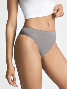 Ocili 5pcs Seamless Ribbed Comfortable Brazilian Briefs - Multicolor - View 3