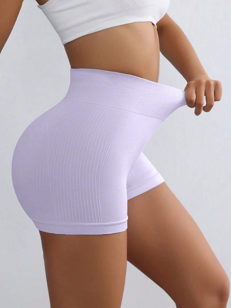 Gameset SHEIN Sport Women's Letter Print Casual Daily Travel Sports Shorts - Mauve Purple - View 2