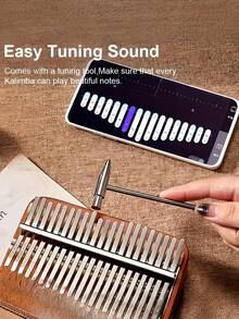 1PC 17 Key Ergonomic Kalimba Thumb Piano Mahogany Mineral Steel Material Easy Learn Play Mbira With Engraved Notes Tuning Hammer For Beginner Professional Perfect Gift Home Office Decor - Multicolor - View 4
