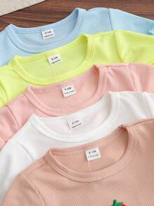 SHEIN Playful Pals 5件組幼兒女嬰女寶 - 彩色 - 查看 7