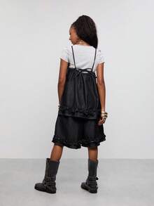 COUREZ Denim Babydoll Cami Top in Rinse Wash /Y2K Sommerkleidung Sommeroutfit für Frauen Ausgeh-Outfits Sommer-Tops Ausgeh-Tops süßes Top Tops für Frauen - Schwarz - Übersicht 3