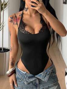 Coolane 女士黑色针织连体衣 - 黑色 - 查看 1